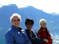 The ladies enjoying Norwegian fjords